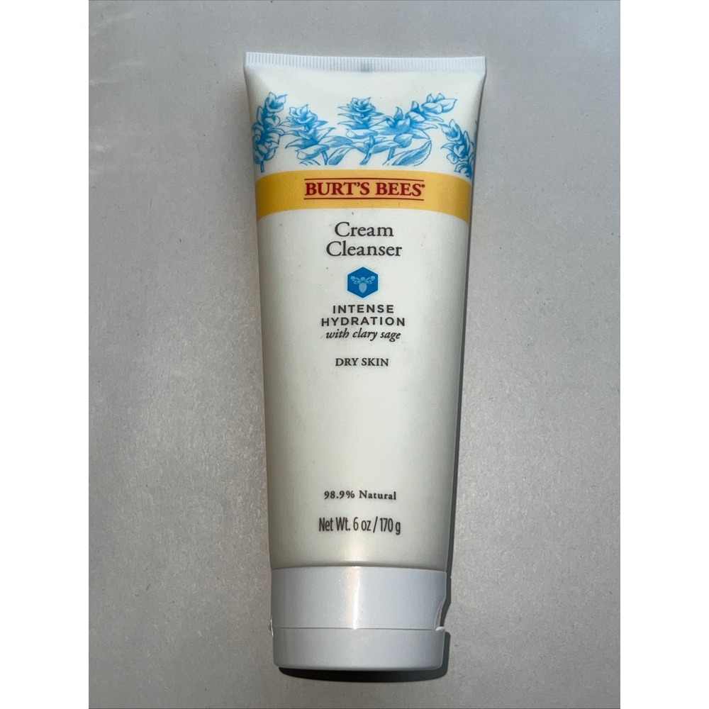 Burt's Bees Cream Cleanser with Clary Sage Intense Hydration Dry Skin‎ 6 oz. NEW
